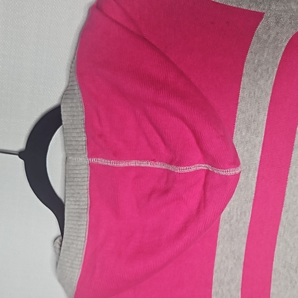Tommy Hilfiger Gray and Hot Pink Striped Sweater with Hood Women's Size XL - Picture 12 of 14